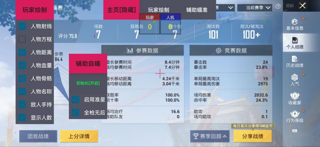 和平精英「毛豆直装」辅助外挂